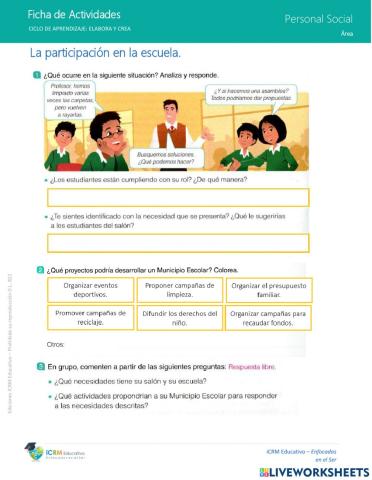 La participación en la escuela