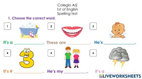 Spelling test TH