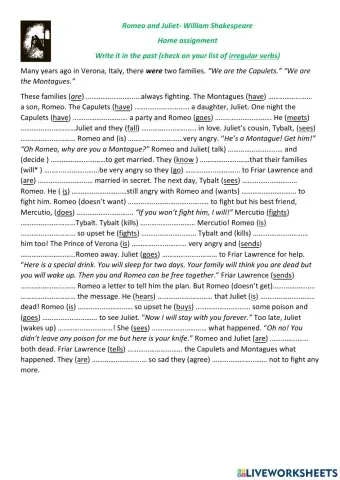 Romeo and Juliet story