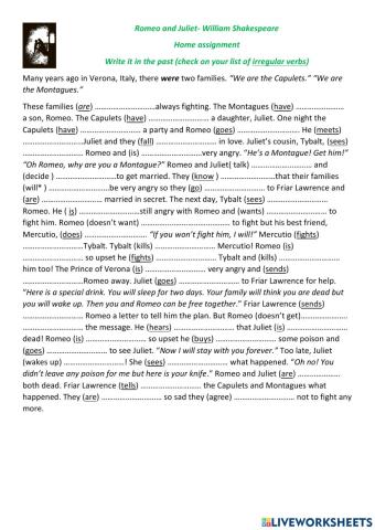 Romeo and Juliet story