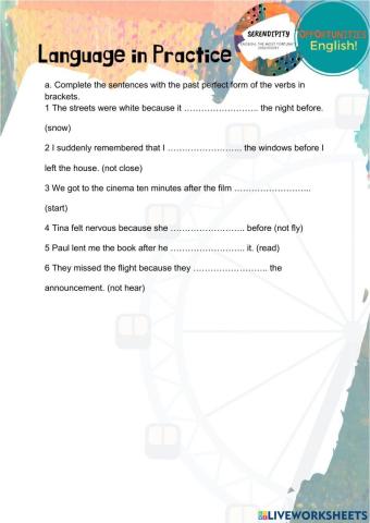 Unit 12A, pre intermediate homework