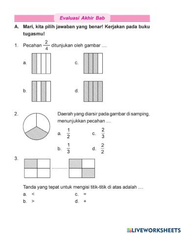 Latihan Ulangan Pecahan