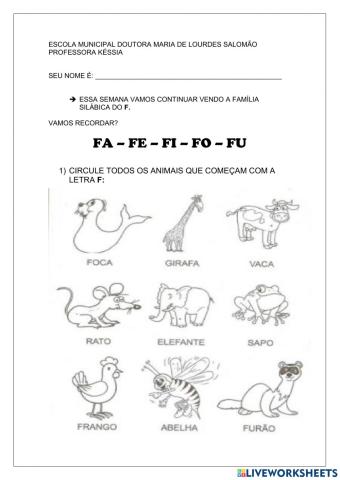 Família silábica F