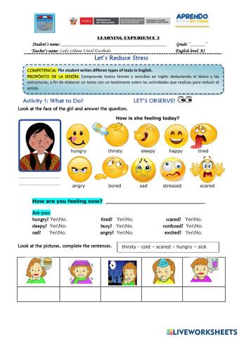 Let’s Reduce Stress- A1-Exp 3 - Activity 1