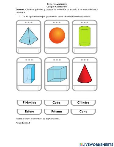 Cuerpos geométricos.