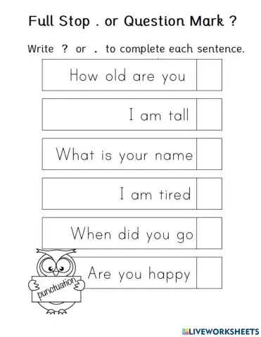 Question mark and full stop