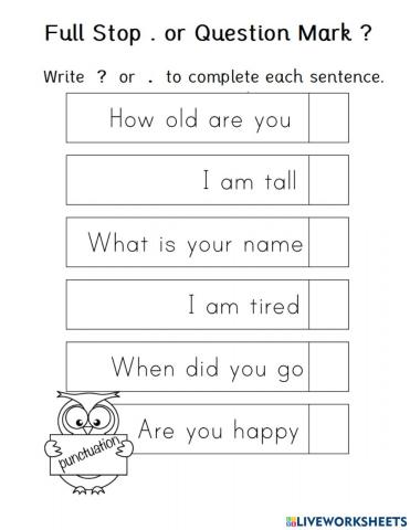 Question mark and full stop