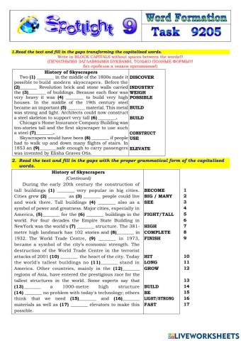 Spotlight 9 Task 9205