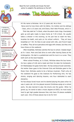 Reading comprehension