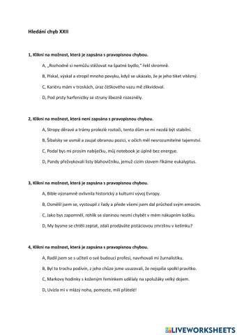 Hledání chyb XXII