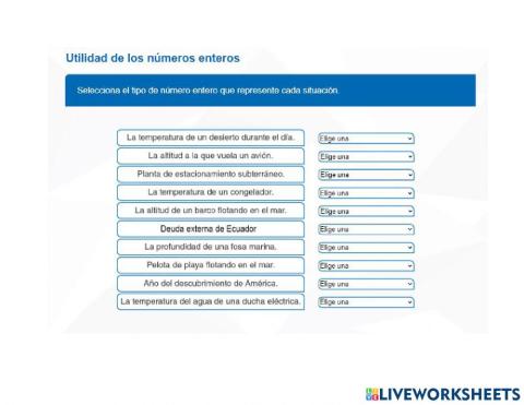Representación de números Enteros