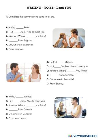 Grammar - To Be - Am and Are