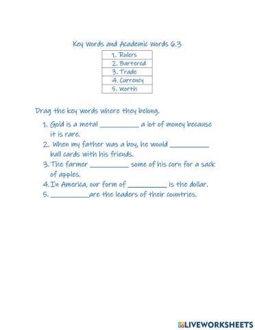 Key words and Academic words 6.3