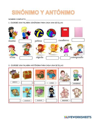 Sinónimo y antónimo