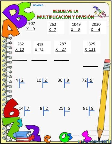 Multiplicación y división