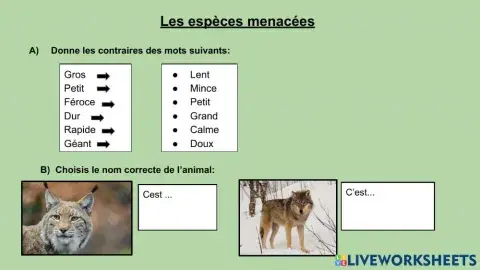 Les espèces menacées