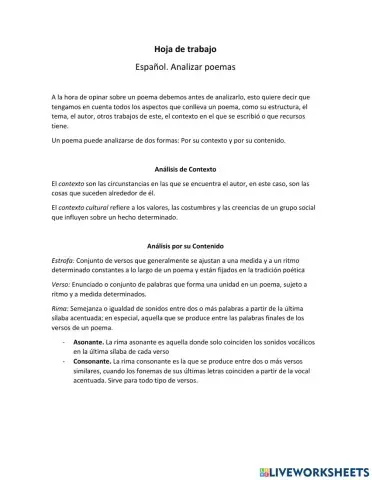 Análisis de un poema