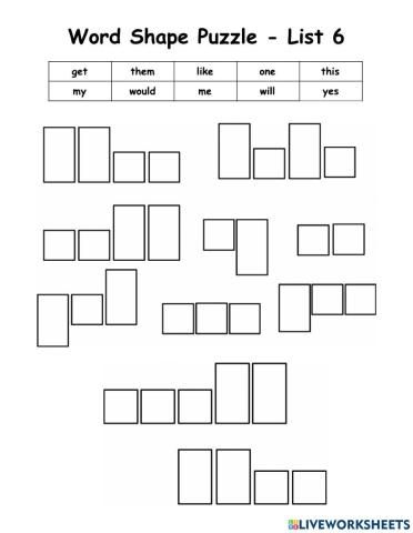WOW - List 6 - 10 Words - Word Puzzles