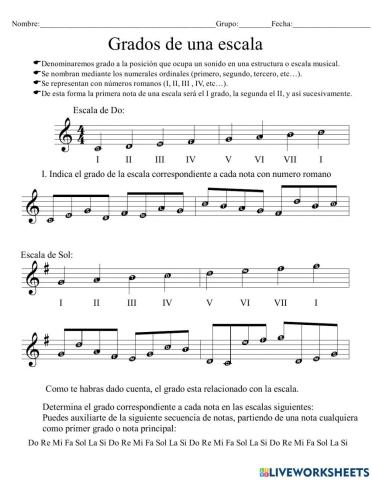 Grados de una escala