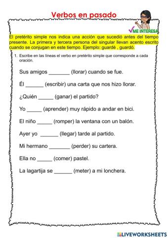 Verbos en pasado