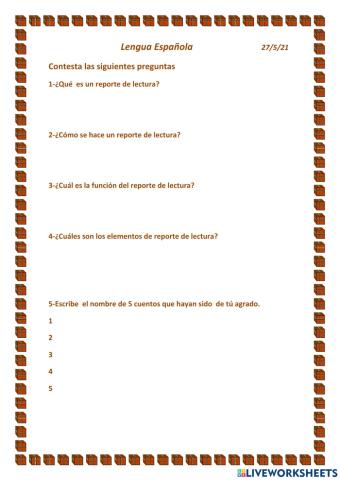 Contesta las siguientes