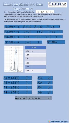 Riemann, sumas y área bajo la curva