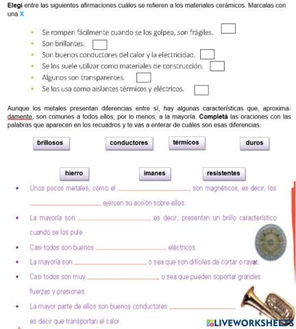 Cerámicos y metales