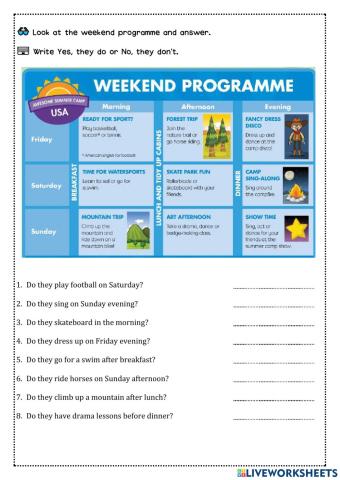 Weekend Programme