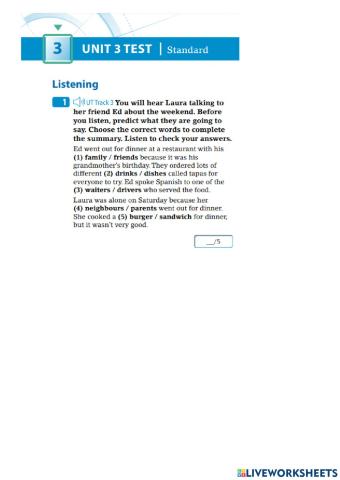 Listening Units 3, 4 & 5