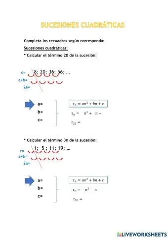Sucesiones cuadráticas