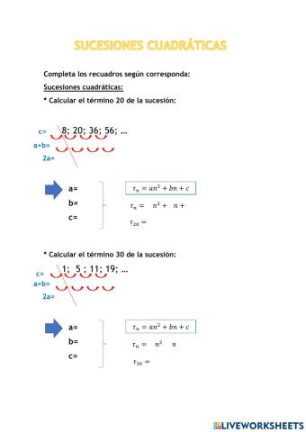 Sucesiones cuadráticas