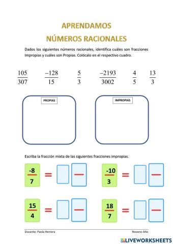 Aprendamos números racionales