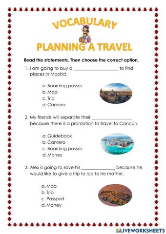 Vocabulary: Planning a travel