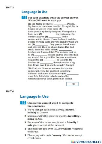Language in Use, Units 3-4-5