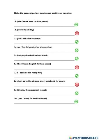 Present perfect continuous