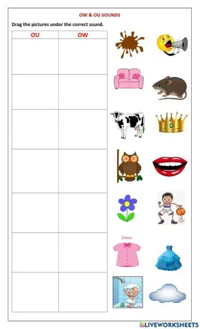 Phonics - ow & ou digraphs