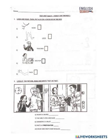 Test units 3 and 4 - Family and friends 1