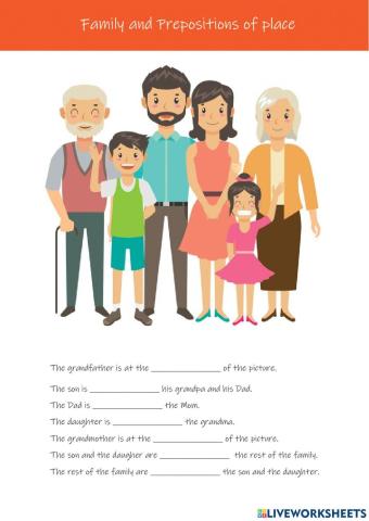 Prepositions of place and Family members