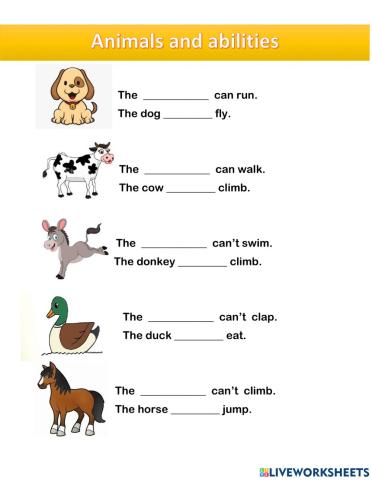 Animals and abilities
