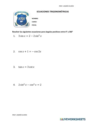 Ecuaciones trigonométricas
