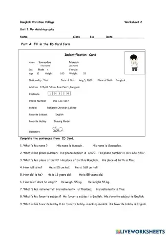 My Autobiography W.S 2