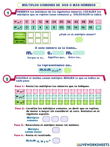 Mínimo común múltiplo