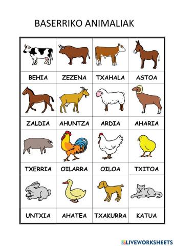Baserriko animaliak