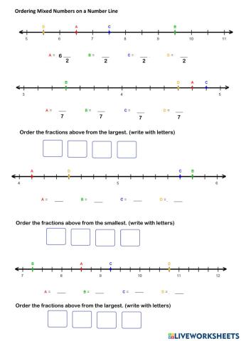 Ordering Mixed Numbers