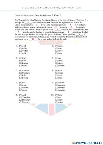 Reading, Choose the correct word