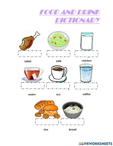 FOOD AND DRINK WORKSHEET