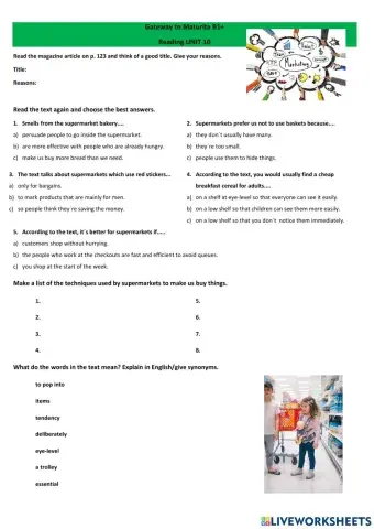 Gateway to Maturita B1+ Unit 10 Reading