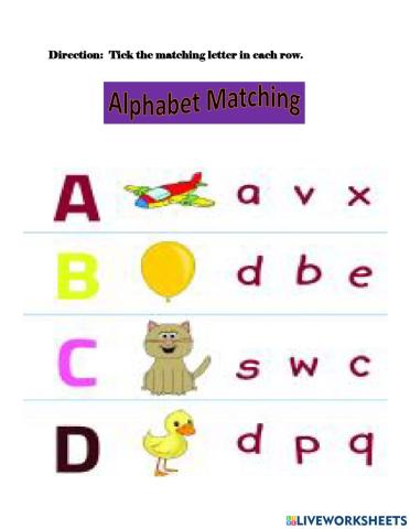 Alphabets a b c and d