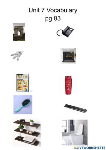 Vocabulary Review Unit 7 pg 83