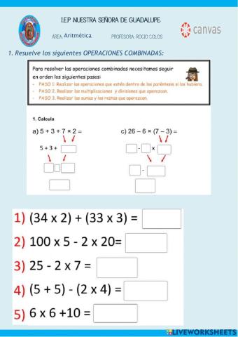 Resolvemos operaciones combinadas